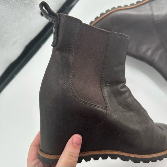 Ugg Pax Wedge Boot Stout Size 7.5 Womens Winter Fall Boot Brown Leather - Picture 4 of 6
